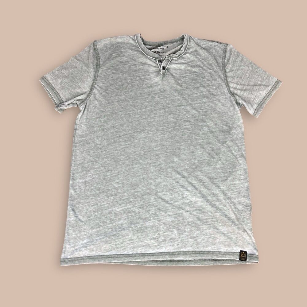 Lucky Brand Venice Burnout Light Green Short Sleeve Henley T-Shirt Men's M